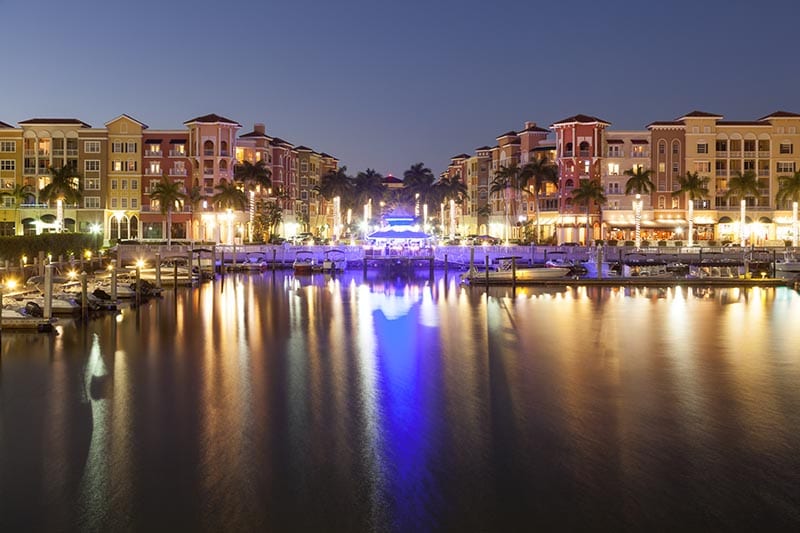 Venetian Bay Shops at night