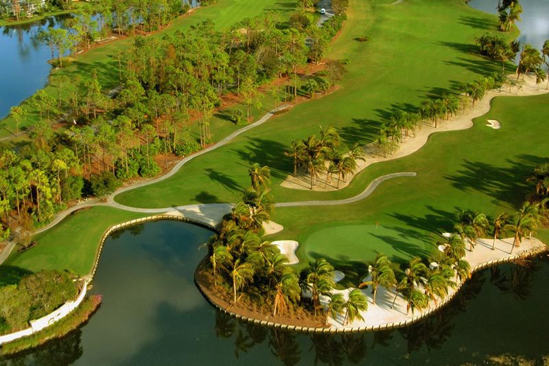 aerial view of golf course