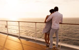 Picture of couple enjoying a Naples sunset cruise.