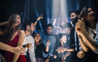 A group enjoying their night out exploring the Naples nightlife scene.