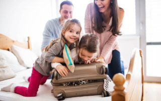 A family packing for their summer vacation in Naples, Florida.