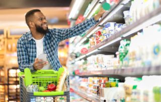 A man shopping at one of the grocery stores in Naples, FL.