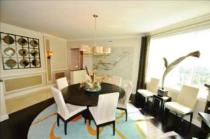 The dining area of a Vanderbilt Beach condo rental to enjoy takeout from local restaurants in.