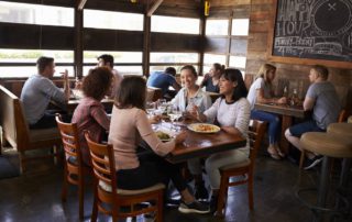 People out to eat at one of the restaurants in Vanderbilt Beach.