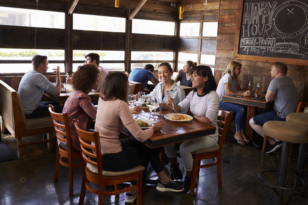 People out to eat at one of the restaurants in Vanderbilt Beach.