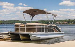 A pontoon rental on the water in Naples, Florida.