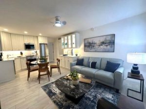 The living area of a Naples, Florida rental close to 5th Avenue South.